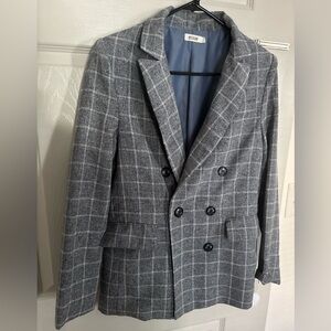 Essue Gray Plaid Blazer